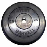 диск обрезиненный d51мм mb barbell atlet 25кг черный