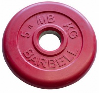 диск обрезиненный d26мм mb barbell mb-pltc26 5 кг красный