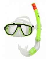 маска+трубка wave diving mask and snorkel set silicone ms-1313s5 yellow