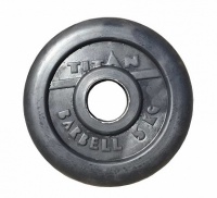 диск обрезиненный d51мм mb barbell titan 5 кг черный