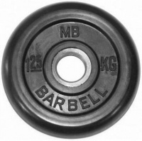 диск обрезиненный d51мм mb barbell mb-pltb51 1,25кг черный