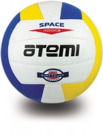 мяч волейбольный atemi space, синтетическая кожа pu soft, бел/желт/син