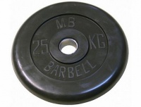 диск обрезиненный d31мм mb barbell mb-pltb31 25 кг черный