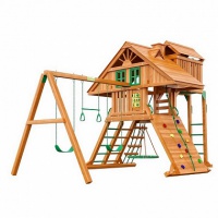 деревянная детская площадка для дачи igragrad крепость deluxe