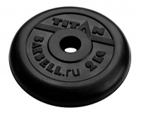 диск обрезиненный titan 26 мм 2 кг. черный