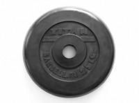 диск обрезиненный с втулкой titan profy 51 мм 25 кг. черный 