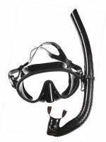 маска+трубка wave diving mask and snorkel set silicone ms-1328s66 black