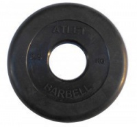 диск обрезиненный mb barbell atlet 51 мм 2,5 кг. черный