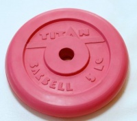 диск обрезиненный titan 51 мм 5 кг. красный