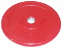 диск обрезиненный d31мм mb barbell mb-pltc31 25 кг красный