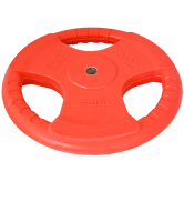 диск обрезиненный bb-201, d=26 мм, красный, 25 кг